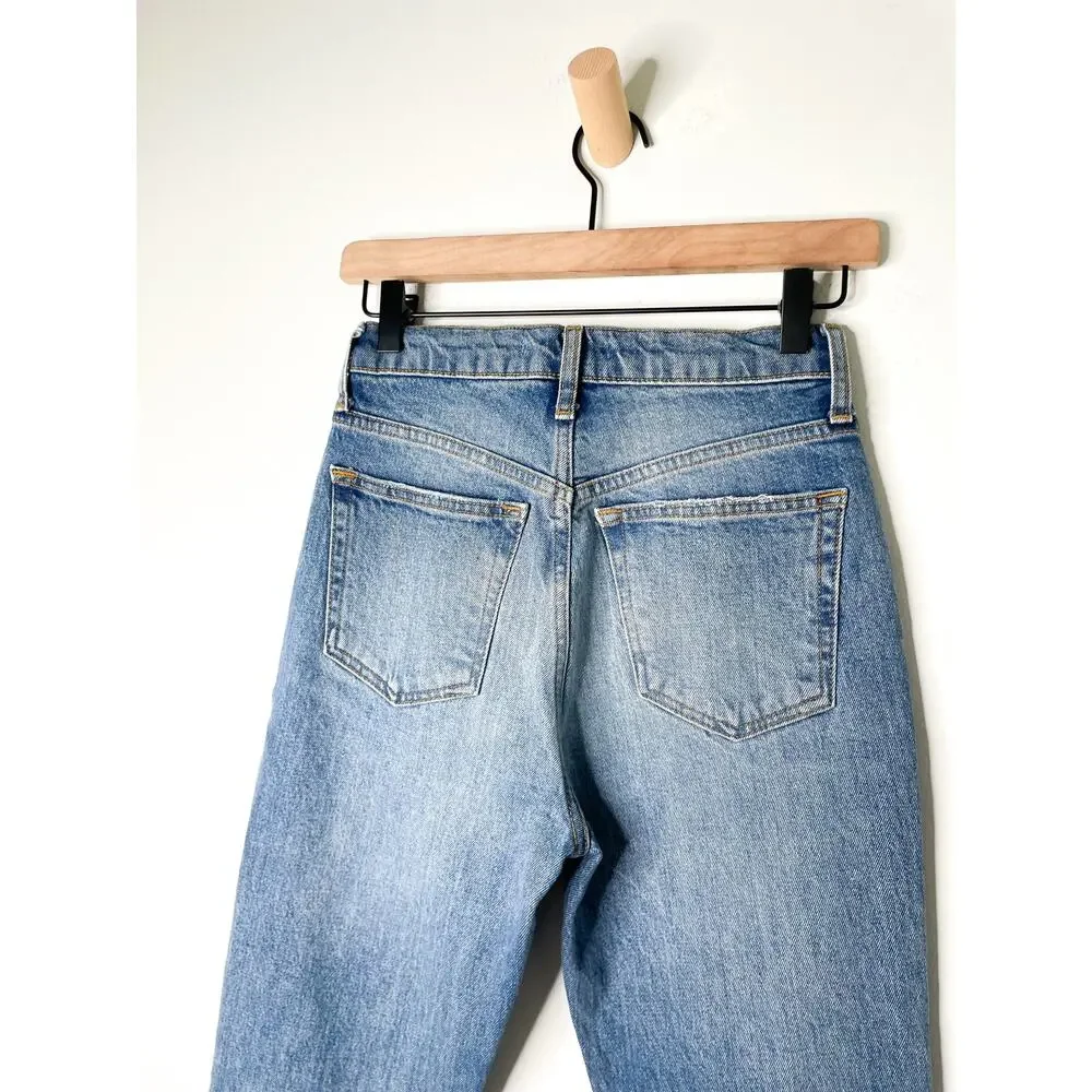 Free People Stella Distressed Skinny Jeans Size 26 Raw Hem Denim